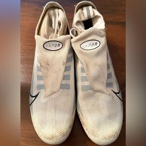 Nike Vapor Laceless Cleats - White with Black Swoosh